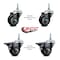 Service Caster 3 Inch Black Polyurethane 12 MM Threaded Stem Caster Set 2 Brakes SCC SCC-TS20S314-PPUB-BLK-M1215-2-PLB-2 - alternate 2